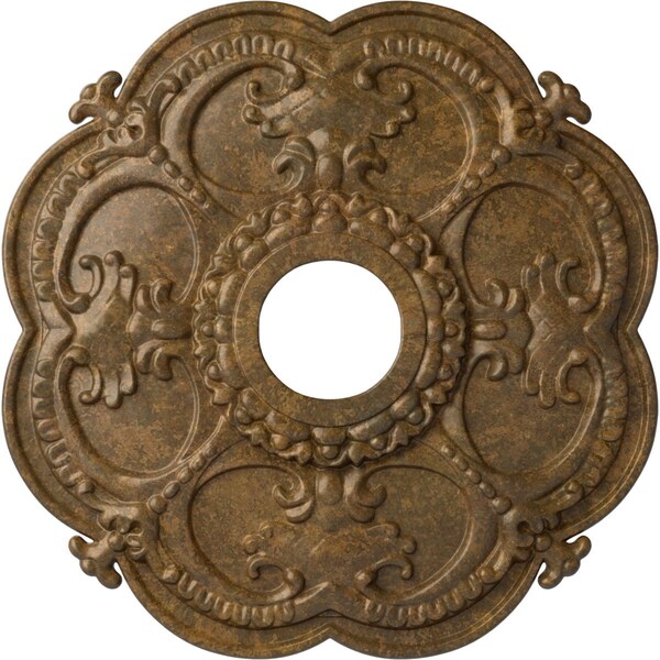 Ekena Millwork Rotherham Ceiling Medallion (Fits Canopies up to 3 1/2"), 18"OD x 3 1/2"ID x 1 1/2"P, Rubbed Bronze CM17RORZS - main